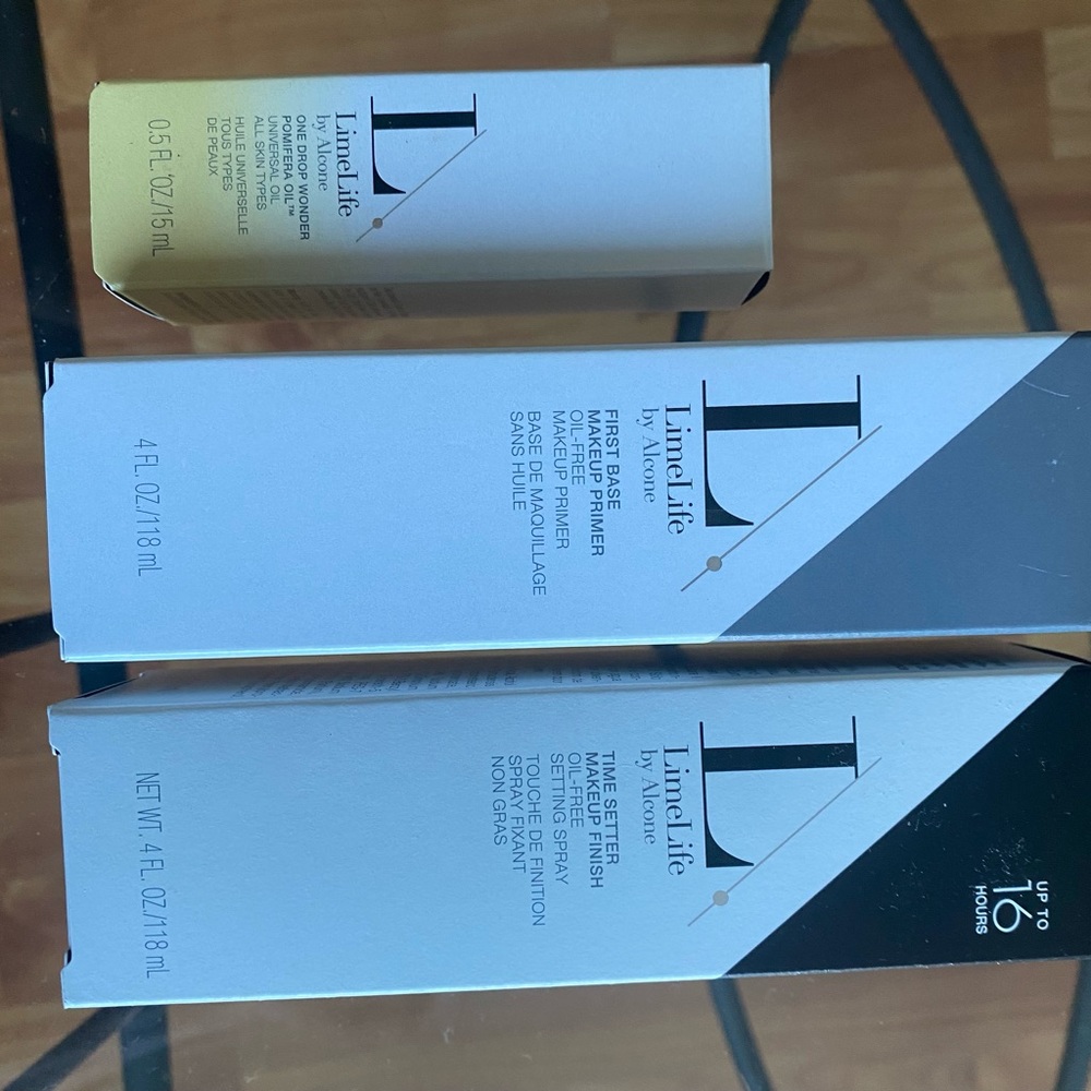 LimeLife New, Primer and One Drop Wonder.